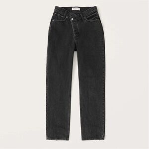 Abercrombie & Fitch High Rise Dad Jean in Washed Black 26 2 r